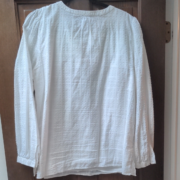 Talbots White Textured Blouse for Women - Picture 3 of 3